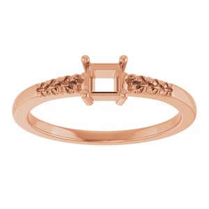 10K Rose Gold 3.5x3.5 mm Square Ring Mounting – image 6