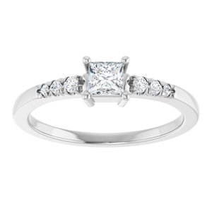 Continuum Sterling Silver 3.5x3.5 mm Square Ring Mounting – image 5