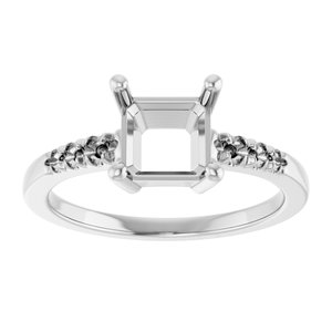 Sterling Silver 6.5x6.5 mm Asscher Ring Mounting – image 6