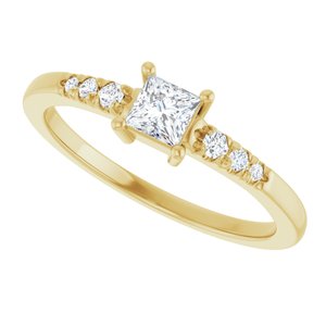 18K Yellow Gold 3.5x3.5 mm Square Ring Mounting – image 8