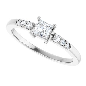 14K X1 White Gold 3.5x3.5 mm Square Ring Mounting – image 8
