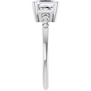 Platinum 6.5x6.5 mm Asscher Ring Mounting – image 7