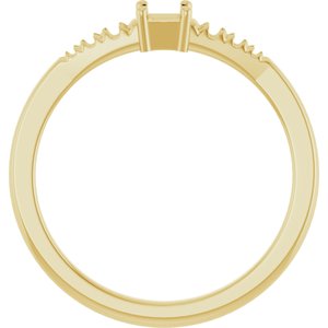 14K Yellow Gold 3x3 mm Asscher Ring Mounting – image 4