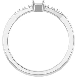 Continuum Sterling Silver 3x3 mm Asscher Ring Mounting – image 4