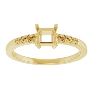 10K Yellow Gold 4x4 mm Square Ring Mounting – image 6
