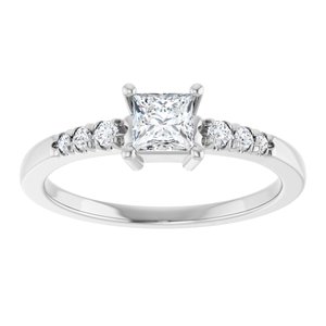 Platinum 4x4 mm Square Ring Mounting – image 5