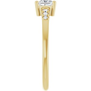 10K Yellow Gold 4x4 mm Square Ring Mounting – image 7