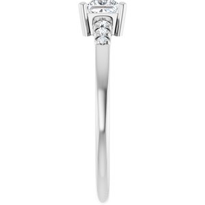 Sterling Silver 4x4 mm Square Ring Mounting – image 7