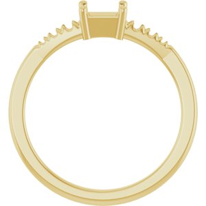 10K Yellow Gold 4x4 mm Square Ring Mounting – image 4