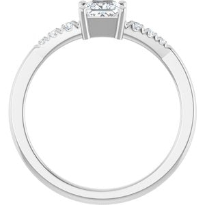 14K X1 White Gold 4x4 mm Square Ring Mounting – image 3