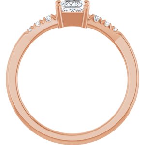 10K Rose Gold 4x4 mm Square Ring Mounting – image 3