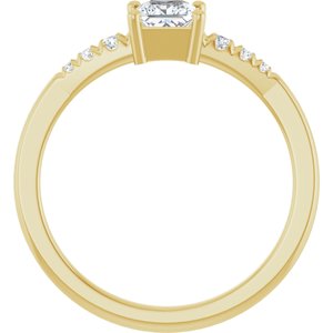 10K Yellow Gold 4x4 mm Square Ring Mounting – image 3