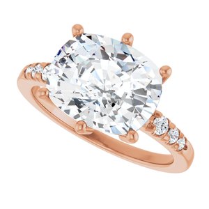 18K Rose Gold 11x9 mm Elongated Cushion Ring Mounting – image 8