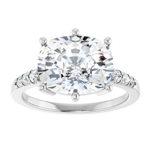 Sterling Silver 11x9 mm Elongated Cushion Ring Mounting – image 5