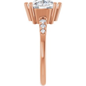18K Rose Gold 11x9 mm Elongated Cushion Ring Mounting – image 7