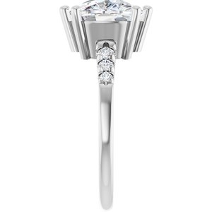 14K X1 White Gold 11x9 mm Elongated Cushion Ring Mounting – image 7