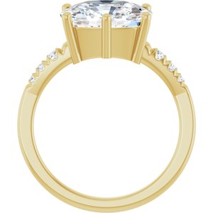 18K Yellow Gold 11x9 mm Elongated Cushion Ring Mounting – image 3