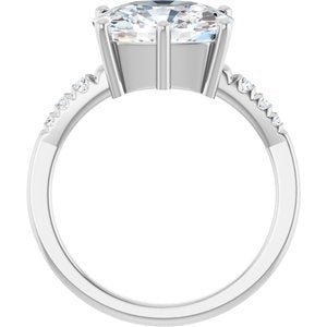Continuum Sterling Silver 11x9 mm Elongated Cushion Ring Mounting – image 3