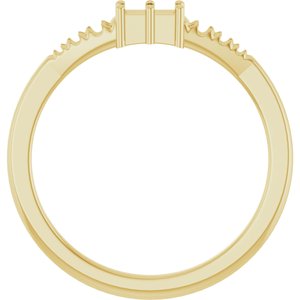 18K Yellow Gold 4x2 mm Straight Baguette Ring Mounting – image 4