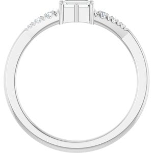 14K White Gold 4x2 mm Straight Baguette Ring Mounting – image 3