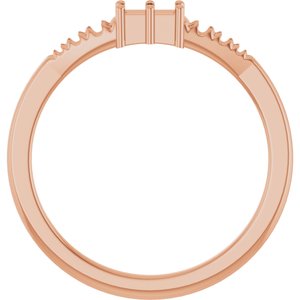 14K Rose Gold 4x2 mm Straight Baguette Ring Mounting – image 4