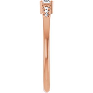 10K Rose Gold 4x2 mm Straight Baguette Ring Mounting – image 7