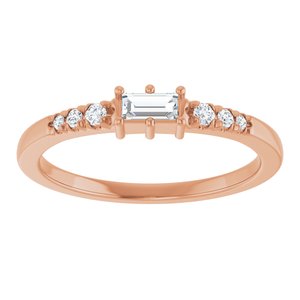 10K Rose Gold 4x2 mm Straight Baguette Ring Mounting – image 5
