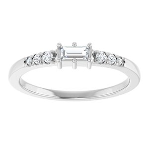 Sterling Silver 4x2 mm Straight Baguette Ring Mounting – image 5