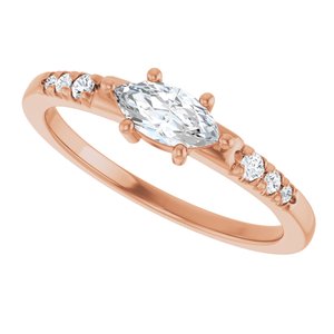 10K Rose Gold 7x3.5 mm Marquise Ring Mounting – image 8