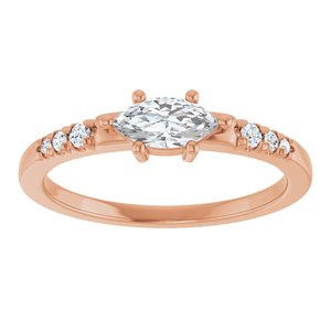 10K Rose Gold 7x3.5 mm Marquise Ring Mounting – image 5