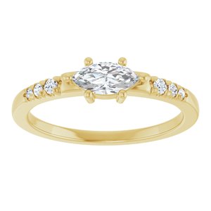 10K Yellow Gold 7x3.5 mm Marquise Ring Mounting – image 5