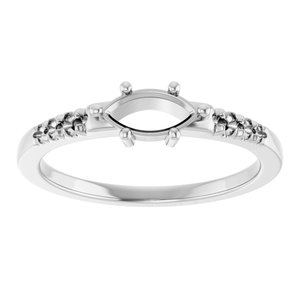 10K White Gold 7x3.5 mm Marquise Ring Mounting – image 6