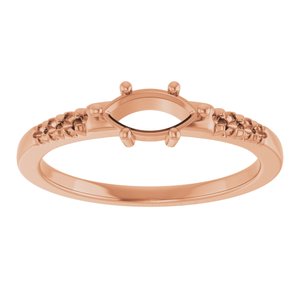 18K Rose Gold 7x3.5 mm Marquise Ring Mounting – image 6
