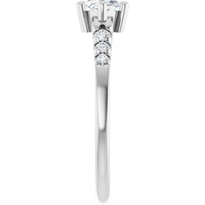14K White Gold 9x4.5 mm Marquise Ring Mounting – image 7