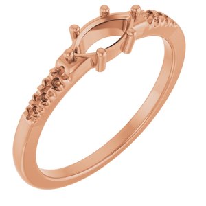 10K Rose Gold 7x3.5 mm Marquise Ring Mounting – image 2