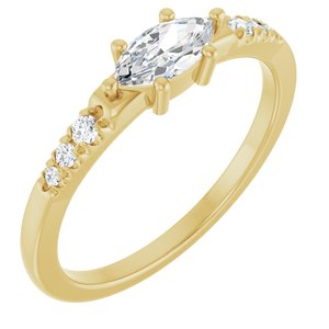 10K Yellow Gold 7x3.5 mm Marquise Ring Mounting