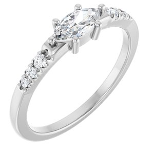 Continuum Sterling Silver 7x3.5 mm Marquise Ring Mounting