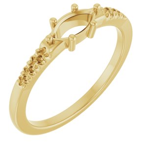 18K Yellow Gold 7x3.5 mm Marquise Ring Mounting – image 2