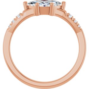 18K Rose Gold 9x4.5 mm Marquise Ring Mounting – image 3