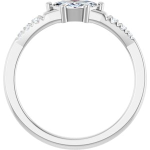 10K White Gold 7x3.5 mm Marquise Ring Mounting – image 3