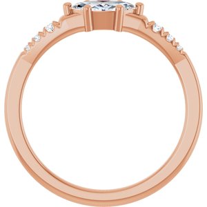 10K Rose Gold 7x3.5 mm Marquise Ring Mounting – image 3