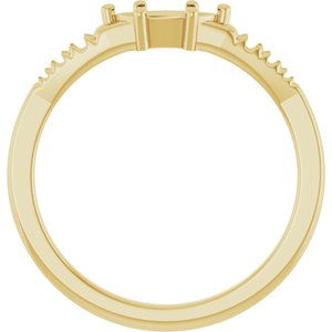 14K Yellow Gold 7x3.5 mm Marquise Ring Mounting – image 4