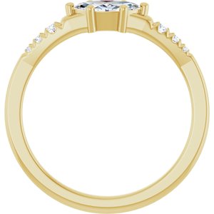 14K Yellow Gold 7x3.5 mm Marquise Ring Mounting – image 3
