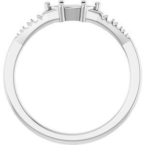 14K X1 White Gold 7x3.5 mm Marquise Ring Mounting – image 4
