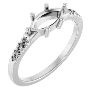 14K X1 White Gold 9x4.5 mm Marquise Ring Mounting – image 2