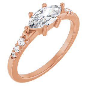 18K Rose Gold 9x4.5 mm Marquise Ring Mounting