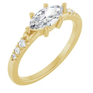 14K Yellow Gold 9x4.5 mm Marquise Ring Mounting