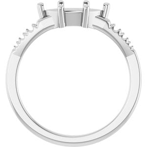 18K White Gold 9.5x5 mm Marquise Ring Mounting – image 4