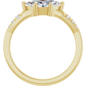 14K Yellow Gold 9.5x5 mm Marquise Ring Mounting – image 3
