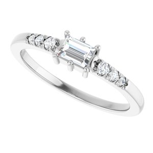 Platinum 4x3 mm Straight Baguette Ring Mounting – image 8